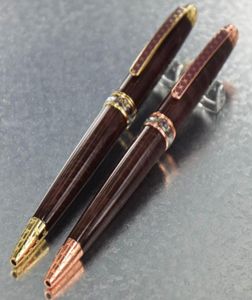 Korloff Pen Brownish Red Rose Gold Decorative Mönster Klipp Bollpunkt Pens Luxury Vintage Style Gift No Box6732921