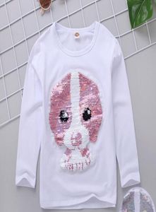 2019 Autumn winter New style children fashion Long sleeve The girl The puppy design sequins style Tshirt6114133