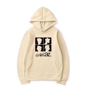 2021 Moda Harajuku Hip Hop Felpe Music Band Gorillaz Uomo Donna Casual Felpa con cappuccio Pullover Trendy Rock Felpa con cappuccio Unisex4055547