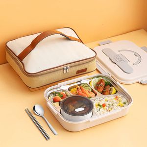 Impiegati con maniglia portatile isolata in acciaio inossidabile 316, per studenti, forno a microonde, contenitore per il pranzo in stile giapponese