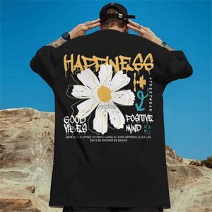 Herr t-shirts 3d daisy print mens t-shirt ny trend kort ärm t-shirt för män sommar avslappnad tees överdimensionerade gata hip-hop man klädtoppar