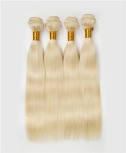 Stock Brasilianisches blondes Echthaar, 4 Stück, platinblondes, seidig glattes Echthaar, blonde Webart, 9A, brasilianisches Echthaar, Bündel 613 3023873