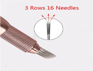 Microblading Needles 3 Rows 16 Needles Eyebrow Tattoo Permanent Makeup Supplies5820290