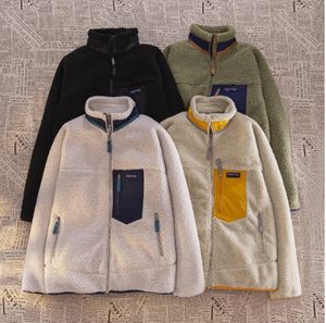 Patagoniass Giacca da uomo firmata Felpe con cappuccio in pile Classica cerniera retrò Spessore caldo Giù Modelli Agnello Cashmere Colletto alla coreana Coppia Cappotto invernale casual sciolto