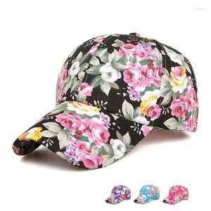 Bollmössor Summer Selling Baseball Hat Korean Version Ladies Floral Peaked Cap Fashion Flower Trendy Sun Hats Gorros