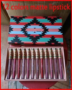 M Makeup Lip Gloss Collezione Natale Matte Rossetto liquido Set 12 colori LipKit 12 pezzi Set Lipgloss Immagine reale1927951