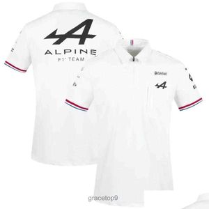 Herrpolos motorcykelkläder Motorsport Alpine F1 Team Aracing Tshirt White Black Hateble Teamline Kort ärmskjorta Bil Fan Kläder Drop Anpassningsbar 98i8