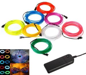 5M 10 colori EL Wire Tube Rope led insegna al neon Alimentato a batteria flessibile Luce al neon Car Party Decorazione di nozze con controller 9376157