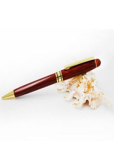 5st Pack Wood Recycled Eco Pen Högkvalitativ vit Rosewood Ballpoint Gel Ink Pennor med gulddelar Drop tillgängligt8449246
