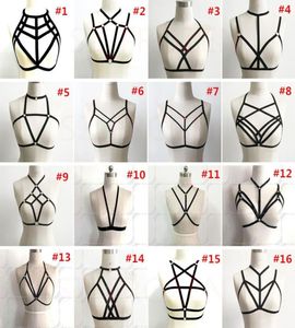 Moda sexy sutiã bandagem feminino sexy goth lingerie arnês elástico gaiola sutiã cupless lingerie bondage corpo cinto de arnês elástico fre4221560