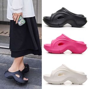 EVA thick soled slippers for women wearing on the outside with a feeling of stepping on feces for womens slippers. 2024 new one line high heel slippers for women