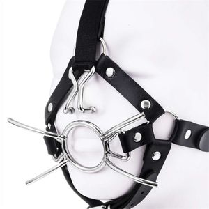 Gag Spider Shape Metal Ring Mouth Gag Bondage Restraint Slave Fetish With Nose Hook SM Sex Toys For Women Adults Games