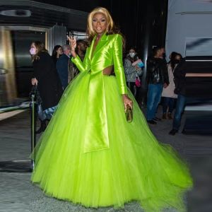 Vestidos neon verde exuberante saia comprimento total jupe femme saias longas mulheres festa tule saias extra inchado moda