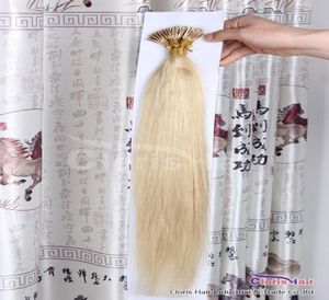 613 Bleach Blonde 100 fios retos Micro Ring Links Locks Beads Prebonded Queratina Stick I Dica Remy Extensões de Cabelo Humano 05g5401616