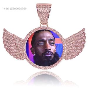 Iced Out VVS Moissanite Picture Photo Memory Hip Hop Jewelry Sier Sterling Custom Pendant Pass Tester