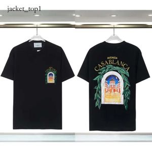 カサブランメンズTシャツメンズTブランドデザイナーTEESレインボーマッシュルームレタープリントトップトップコットンルースメンカサブランカシャツ女性シャツCASA 7783