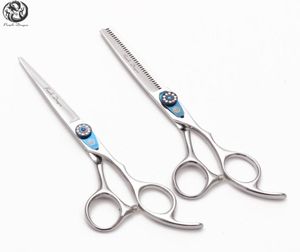 Z1115 6quot Titanium Purple Dragon Blue Screw Haircut Set Cutting Thinning Shears Barber Makas Hairdressing Shears Professional 3425599