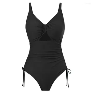 Women's Swimwear Summer 2024 Sexy One Piece Swimsuits Closed Solid Color Push Up Swim Wear Body Bathing Suits Beach Pool Bather