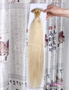 613 Bleach Blonde 100 Strands Straight Micro Ring Links Locks Beads Prebonded Keratin Stick I Tip Remy Human Hair Extensions 05g2274329
