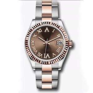 Senhoras de alta qualidade relógio feminino 31mm dial feminino datejust diamante safira dial movimento automático mecânico rosa ouro watch287i