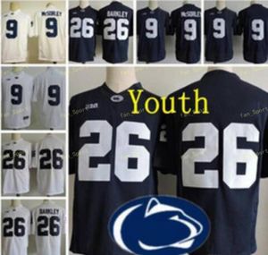 Ungdom Penn State Nittany Lions 9 Trace McSorley 26 Saquon Barkley Kids Big Ten Penn State Navy Blue White Stitched College Footba9272660