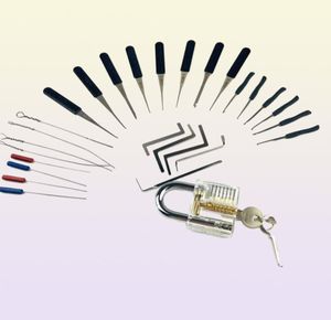 Serrature per porte Kit di attrezzi per fabbro Set di giochi per lockpicking per principianti Strumenti multipli Combinazione di lucchetti trasparenti Regali divertenti per uomini 2209064231610