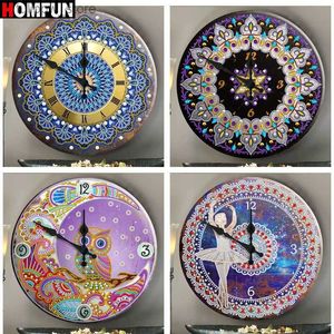 Dekorativa föremål Figurer Homfun 5D Diamond Målning Klocka Specialformad tecknad Mandala Diamond Embrodery Art Rhinestone Handicraft Home Decor Gift