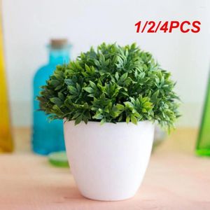 Decorative Flowers 1/2/4PCS Small Bonsai Pastoral Fake Plants Potted Artificial Plant Simulation Faux Green Grass Indoor