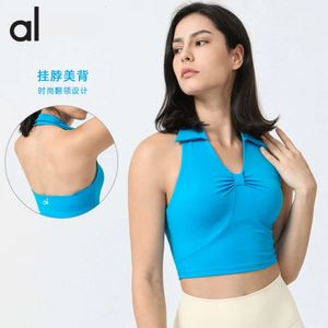 Lu Align T-Shirt Outfit Donna AL Canotta Camicette Appeso Collo Indietro Reggiseno Comodo Corsa Fitness Sport Intimo Donna Stretto Yoga Jogger Gry Lu-08 2024