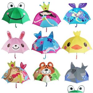 Equipaggiamento antipioggia 33 stili Bellissimo ombrello di design animale cartone animato per bambini Bambini Alta qualità 3D Creativo Baby Sun Drop Consegna Baby, Bambini Dhii6