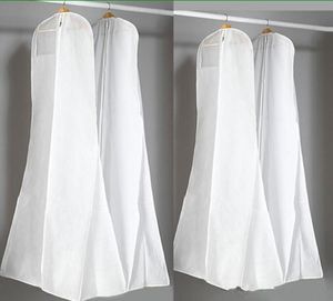 Big 180cm فستان الزفاف أكياس ثوب ثوب عالي الجودة حقيبة غبار بيضاء طويلة غطاء الملابس غلاف تخزين السفر يغطي 2227596