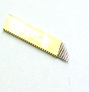 Whole50pcs 025mm直径マイクロブレード針PCD 14pin針恒久的なメイクアップ眉毛タトゥーペンブレードembr4969946