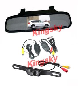 Drahtlose Auto Rückansicht Kit 43quot Auto LCD Spiegel Monitor Wasserdichte 7IR LED Nachtsicht Rückfahr Parkplatz Backup Kamera4722969