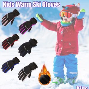 Kinder-Fäustlinge, Kinder-Fäustlinge, Winter, Outdoor, Kinder, warm, Schnee, Skaten, Snowboarden, winddicht, Ski-Handschuhe, Kinder, langärmelig, 230 Dhcll