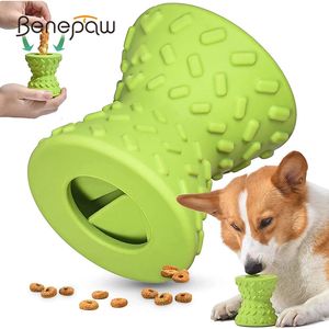 Benepaw comida dispensando brinquedos para cães para mastigadores agressivos não tóxico tratamento de borracha natural vazando pet filhote de cachorro osso jogar jogo 240306