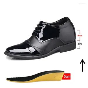 Sapatos de vestido homens elevadores elevadores escondidos saltos lona aumentando para aumento masculino palmilha 8cm 6cm altura opcional homem