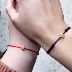 Braccialetti con ciondoli Filo di cera impermeabile Bracciale tessuto a mano Cordoncino rosso a forma di cuore Regalo di anniversario per amanti di uomo e donna