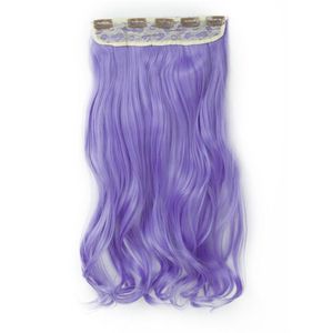 5 klips One Pieces Syntetiska klipp i hårförlängningar Hästsvansar Big Wavy Hairpieces 22inch 120G för Women2456906