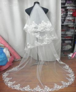 LACE Edge 2T Wedding Veils Bridal Accessories Chapel Train Luxury Classy Wedding Bridal Veils 9571870