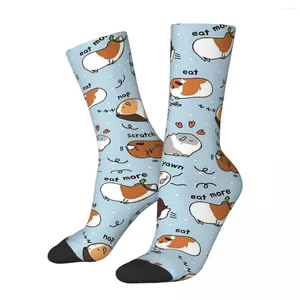 Herrstrumpor Retro Guinea Pig Daily to Do List Capybara Unisex Novely Sömlös tryckt Happy Crew Sock Gift