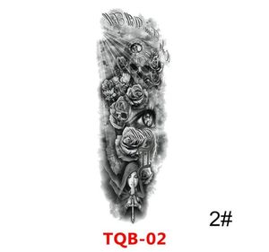 Large Arm Sleeve Tattoo Lion Crown King Rose Waterproof Temporary Tatoo Sticker Wild Wolf Tiger Men Full Skull Totem Tatto5510456