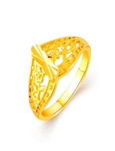 Wedding Rings Sell Luxury Fashion Women Gold Color Beautiful Love Female Engagement Jewelry Whole JR045Wedding6652681