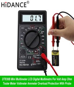 Volt Amp Ohm Tester Meter Meter Meter Mtermeter Ammeter Ammeter Overload Protect with Probe8592654用Hidance Mini LCDデジタルマルチメーター