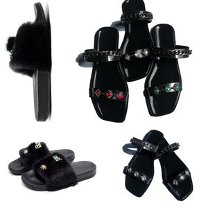 Gai 2024 designer sandaler tofflor paris nya gummi glider sandaler blommor brokad kvinnor män toffel platt botten flip flops kvinnor mode randig strand låg pris