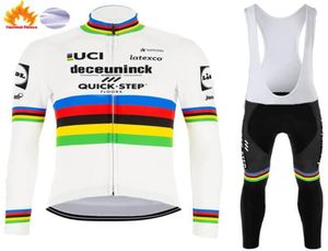 Комплект велосипедных трикотажных комплектов QUICK STEP World 2020, зимняя одежда для велоспорта, рубашка для шоссейного велосипеда, велосипедные штаны, MTB Maillot Culotte7888840