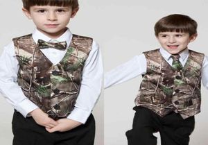 2019 Echtbaum-Camouflage-Weste, günstige Boy039s-Formelle Kleidung, benutzerdefinierte Online-Formelle Hochzeits-Partykleidung für Kinder, TarnwesteBow4936382