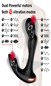Zabawki seksualne dla mężczyzn masażer prostaty wibrator tyłek wtyczka anal ogon obrotowy bezprzewodowe zdalne ładowanie USB Produkty dla mężczyzny SH1906218363