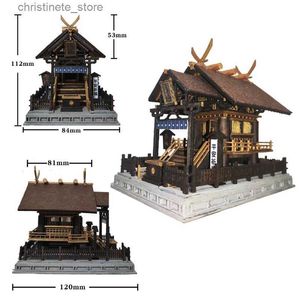 Architecture/DIY House DIY Wooden Dollhouse Kit Miniature with Furniture Mini Dizang Temple Itsukushima Shrine Building Japanese House Toys Xmas Gifts