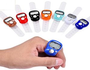 500 pz Mini Hand Hold Band Tally Contatore Schermo digitale LCD Anello di barretta Conteggio elettronico della testa Tasbeeh Tasbih SN10125251273