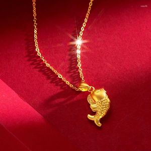 Wisiorki proste męskie 18 -karatowe złotą koła łańcuch naszyjnika dla kobiet drobna biżuteria 999 Naszyjniki obojczyka
